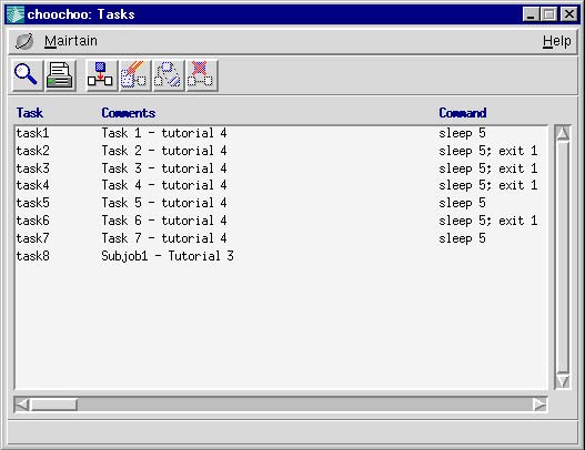 Figure 9 — Configuration console, or ‘Maintain Tasks’ window